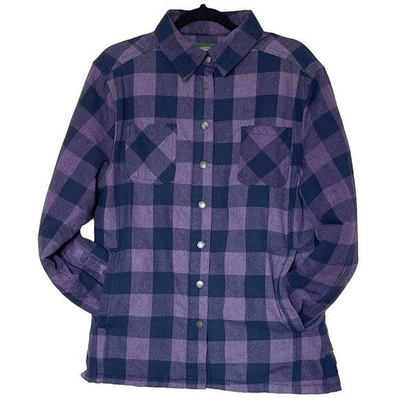Stillwater Supply Co. Purple & Black Buffalo Plaid Quilted Shacket Jacket Large - Picture 1 of 4